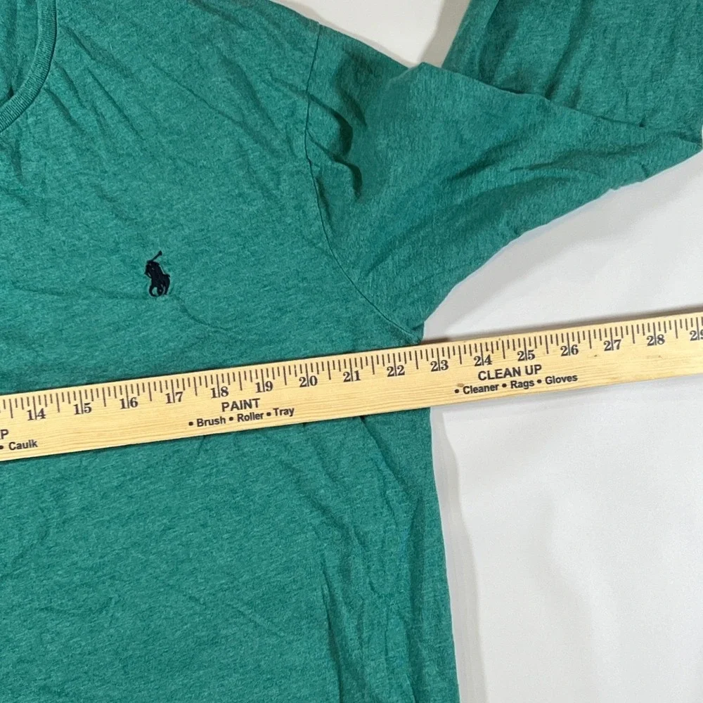 Polo Ralph Lauren Long Sleeve T-Shirt Mens XL Green‎ Custom Slim Fit Cotton Tee